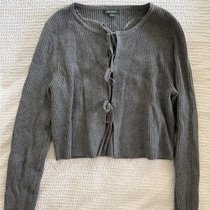 Wild Fable Gray Ribbed Knit Cardigan
